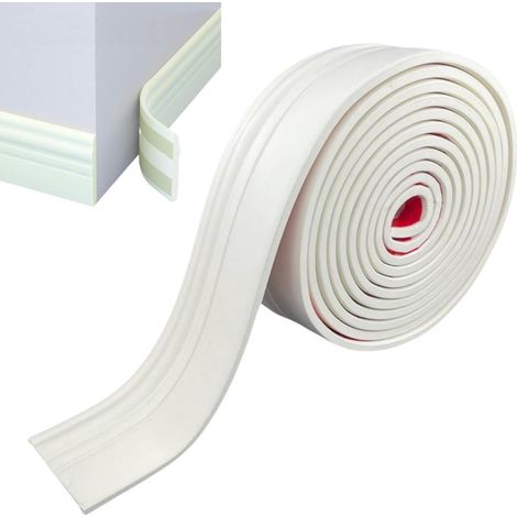 Plinthe auto-adhésive de couleur crème 10 cm × 2 m, bande de finition en PVC imperméable et résistante pour salon et chambre à coucher (1/5)