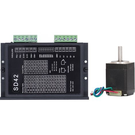 Moteur pas à pas biphasé DC 2.1V 1.5A avec bobine cuivre, pilote DC 20-50V pour machines-outils CNC (1/5)