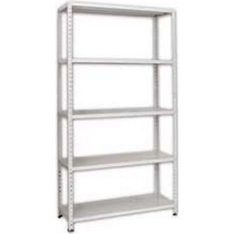 1PZ scaffali in kit 5 ripiani grigio angolari spezzati - 5 ripiani cm.100x40x186h.