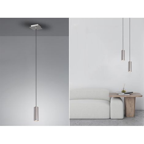 Pendelleuchte MARLEY 1-flammig Metall in Silber, Ø 12cm (1/5)