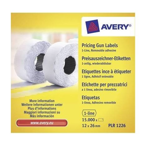 Avery PLR1226 etichetta autoadesiva Etichetta con prezzo Bianco 15000 pz (1/5)