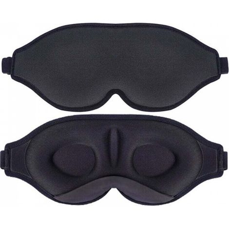 Masque de Nuit Innovant ,Bandeau de Sommeil les yeux, Cache-œil Dormir,Masque de Sommeil,Voyage Avion Méditation Siestes,Accessoires pour Hommes Femmes (Noir) (1/5)