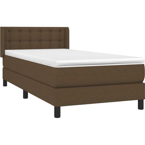 Giroletto a Molle con Materasso Marrone Scuro 90x200 cm Tessuto vidaXL (1/5)