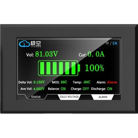 Système de gestion de batterie, équilibrage actif, multiples fonctionnalités de protection, 4,3 Pouces LCD (1/2)