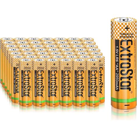 Lot de 48 piles alcalines AA LR6 de 1,5 V, 2 950 mAh, No5, gamme Performance, non facturable, 48 pièces (1/5)