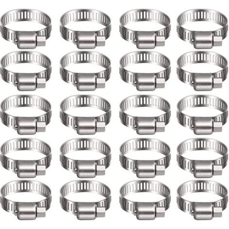 QORVA-20 colliers de serrage en acier inoxydable - Colliers de serrage pour conduites de carburant - Plomberie automobile, piscine, voiture, étang et jardin (6-12 mm) (1/5)