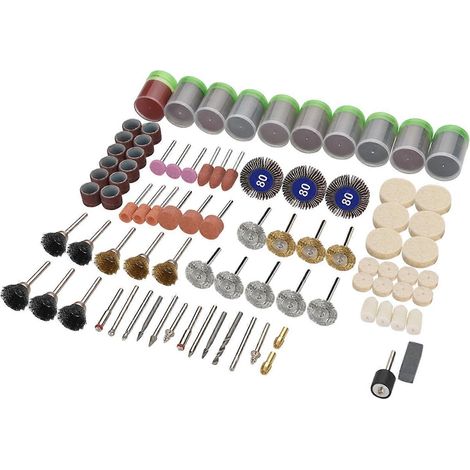 Kit d'accessoires pour outil rotatif de polissage et de ponçage (350 pièces) (1/4)