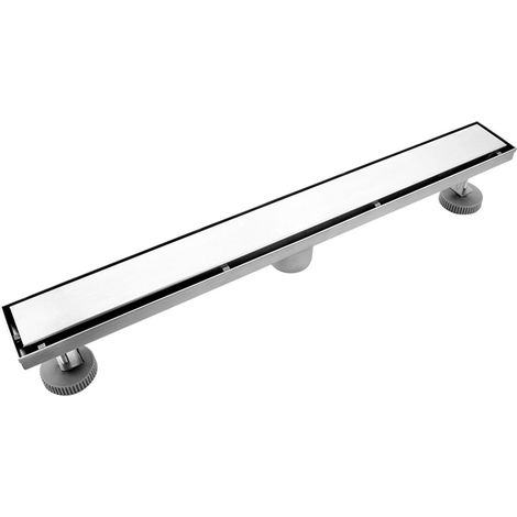 Caniveau de Douche Linéaire Encastré 60cm en Acier Inoxydable 304 Brossé - Drain de Sol Invisible pour Salle de Bain (1/5)