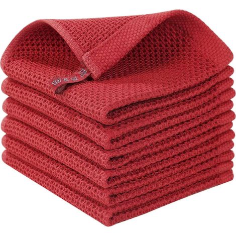 Chiffon De Cuisine - En Coton - 30 X 30 Cm - Absorbant Et Rapide À Sécher - Pour Cuisine Maison Ou Professionnelle - 6 Pièces (1/5)