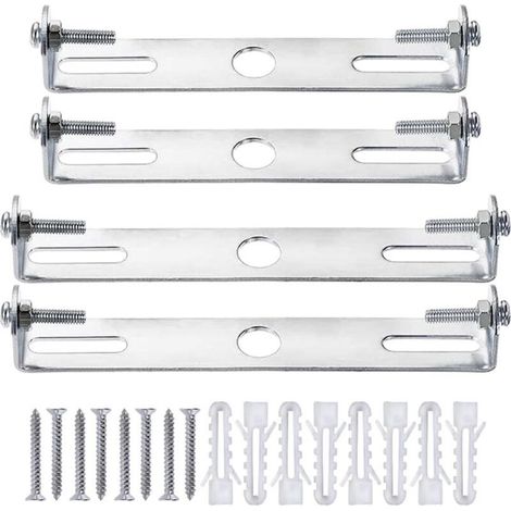 Ersandy – Pack de 4 supports d'éclairage en acier au carbone – Rosace plafond universelle – Fixation robuste avec vis et écrous (1/4)