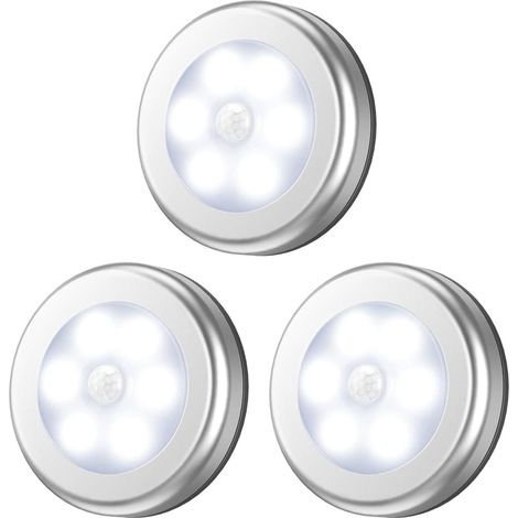Veilleuse à détecteur de mouvement, lot de 3 lampes adhésives à détecteur de mouvement pour une utilisation intérieure. (1/5)