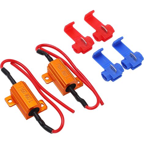 2 jeux de décodeurs de résistances LED 25 W 25 Ω, résistances indicatrices de charge résistantes à la corrosion et durables (1/5)