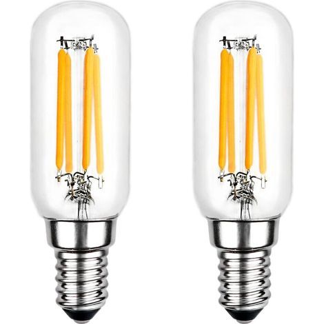 LED Bulb, T25 E14 4W Warm White 2700K, 400LM, Tubular Filament LED Bulb for Cooker Hood, Non-Dimmable, Pack of 2 (1/5)