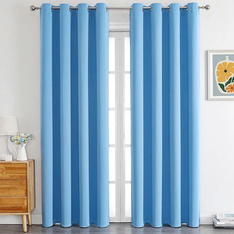 Rideaux Occultants - 100 % Occultation - Isolation Thermique - Œillets Métalliques - 130 x 100 cm - Pour Chambre Salon - Lot De 2 (1/5)