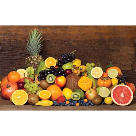 Tableau fruits exotiques pour cuisine 80x50cm – Impression UVgel sans substances nocives – Finition toile intissé premium – Hxadeco (1/5)
