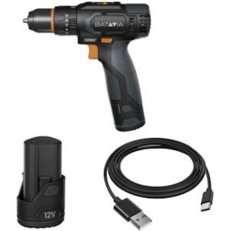 BATAVIA Perceuse-visseuse à percussion sans fil - Fixxpack 12 V - usage perçage et vissage avec batterie