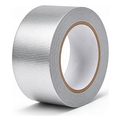50 mm x 20 m Fiberglass Reinforced Aluminium Tape Heat Insulation for Tubing, Ventilation and Sealing Pipes, Anti-Tear (1/5)