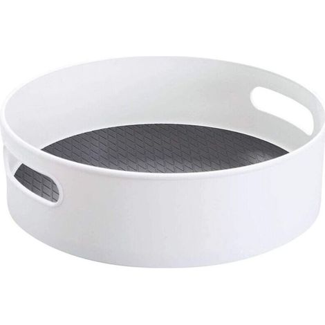 Plateau Tournant Epices Φ30cm Rangement Placard Cuisine Plastique Lazy Susan, Etagere a Epices Porte Epice Rangement Epices Blanc (1/5)