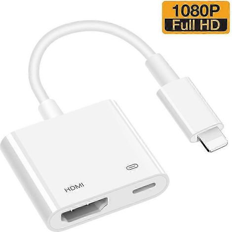 Adaptateur HDMI vers TV, compatible avec la sortie AV numérique 1080p, plug and play, compatible avec iOS 14/13/12/11/X/XR/XS