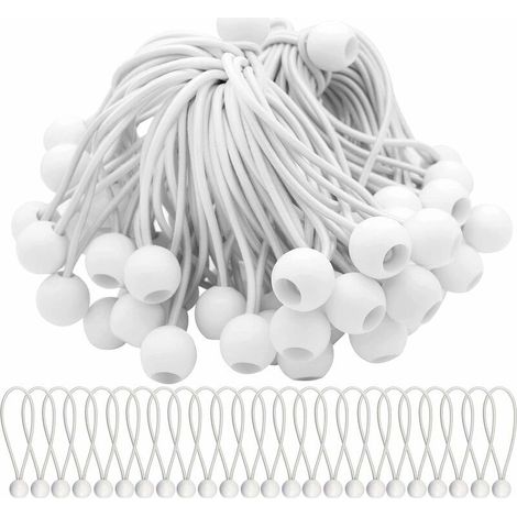 royaluxe -Lot de 75 Tend Elastique Cordons Élastiques avec Boules Sandow Elastique Boules Elastiques pour chapiteaux, tentes, bannières et bâches (1/5)