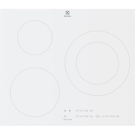 Electrolux – Plaque à induction 3 foyers 59cm – Puissance 7350W – Avec booster et minuteur – Plaque avec hotte intégrée