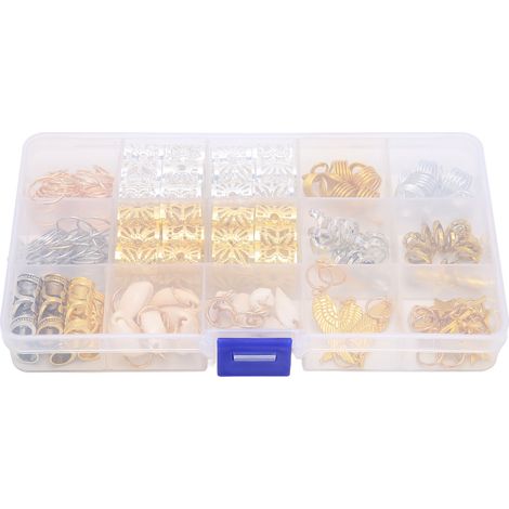Lot de 159 perles pour cheveux, spirales métalliques, anneaux à tresses, accessoires de coiffure pour locks (1/5)