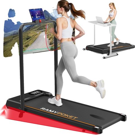 Tapis de course électrique, inclinaison réglable, connectivité Bluetooth, Noir 9% (1/2)