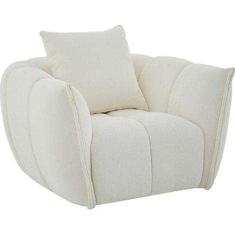 Poltrona girevole in tessuto testurizzato beige - GONOLON