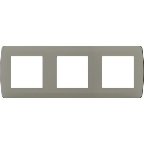Plaque de finition polycarbonate - 3 postes - ESPRIT Couleur Taupe