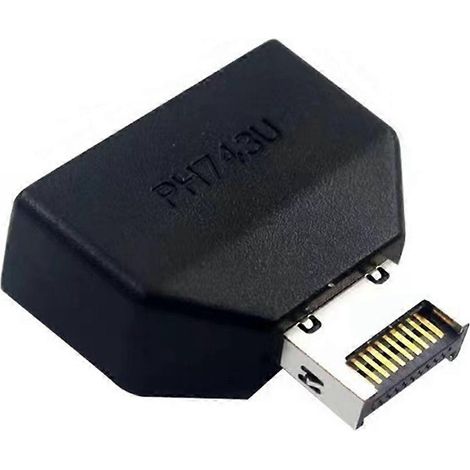 Adaptateur d'extension USB 3.2 Type-E 19 broches/20 broches vers USB 19 broches en façade pour cartes mères de bureau. (1/5)