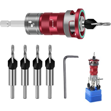 à lamper pour le bois 7 pièces arrêt de profondeur réglable outils de à fraiser en acier pour métal Pour bois, MDF, contreplaqué, aluminium et métaux non ferreux (1/5)