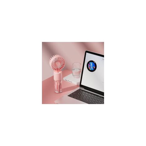 CSPARKV Mini Ventilateur Brumisateur Portatif. 4000mAh Ventilateur Main USB Rechargeable [5-21Heures de Travail]. 4 Vitesses. Ventilateur de Poche Silencieux Pliable pour Extérieur. Voyage. Rose