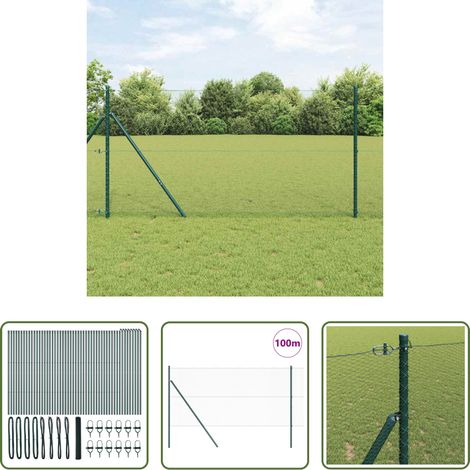 vidaXL Stahlpfosten - Zaunpfosten Grün 100 x 1,2 m (13 mm Maschenabstand) (1/5)
