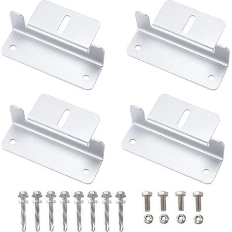 Support de Panneau Solaire Fixation Panneaux Solaires Support en Z de Montage en Alliage d'aluminium avec Vis et Écrous pour Camping Car Bateau Toits 4 Pièces (1/5)