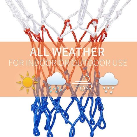 2 Pièces Filet de Basketball Multicolore, Filet pour Panier de Basketball, Basket Filet de Rechange, 12 Boucles Net Convient pour Panier de Basket Intérieur ou Extérieur (1/5)