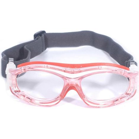 Lunettes de sécurité de protection pour enfants (rouge transparent) avec sangle réglable, pour vélo, basketball, football, lunettes de sport (1/5)