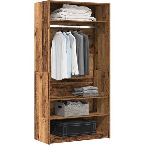 Kleiderschrank Altholz-Optik 100x50x200 cm Holzwerkstoff