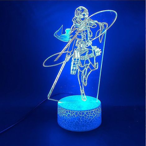 Veilleuse 3D L'Attaque des Titans Mikasaackerman Lampe de nuit LED (1/3)