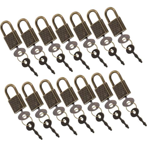 Lot de 20 mini cadenas vintage avec clé, design rétro, valise (1/5)