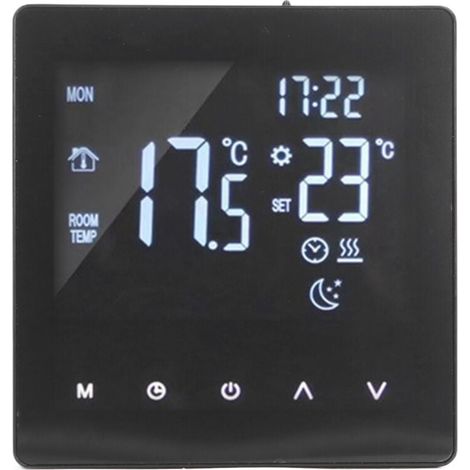 Termostato digitale Ulisem con display LCD, programmabile, intelligente, touch, regolatore per caldaia ad acqua calda a pavimento, nero, AC90-240V, K2MRH3A (1/4)