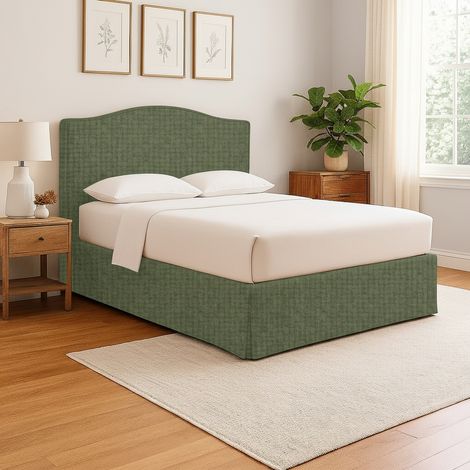 Letto Singolo Batley, Sfoderabile, Contenitore Made in Italy, Verde (1/5)