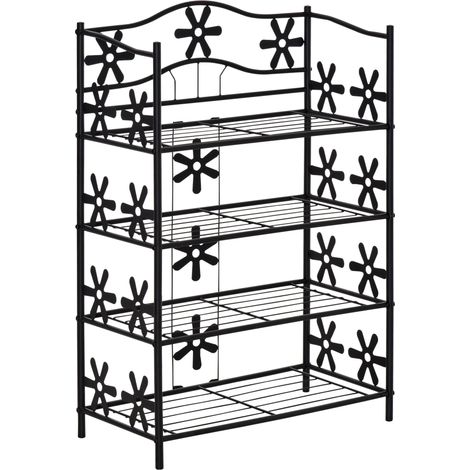 Schwarzes Metallregal mit 4 Böden 59,5 x 30 x 92 cm MODENUIT (1/5)
