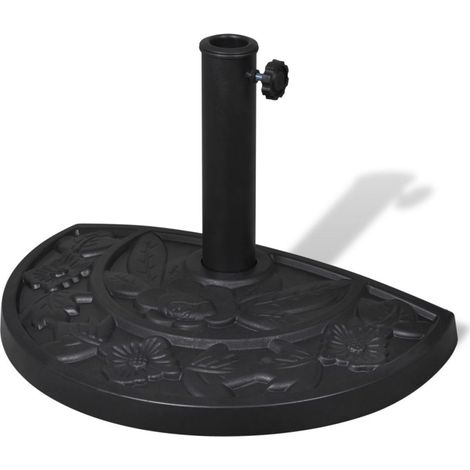 Base per ombrellone semicircolare in resina diametro 38 e 48 mm 9 kg nero 2202079