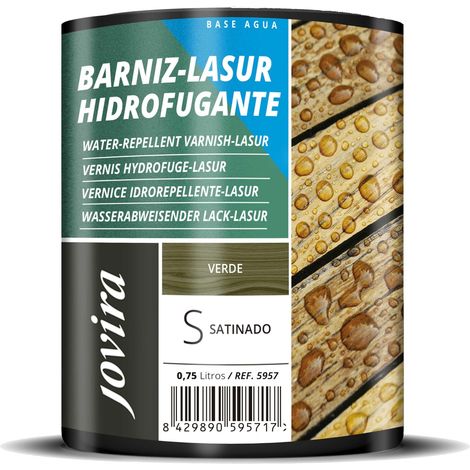 Lasure Hydrofugeant Protecteur imperméable effet perlé. Elle protège, décore et embellit tous les types de bois. 750 millilitres, Vert (1/5)
