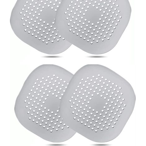 Bouchon De Drain Carré En Silicone - 4 Pièces - Pour Baignoire Et Évier - Fixation Par Ventouses - Compatible Siphons Standards (1/5)