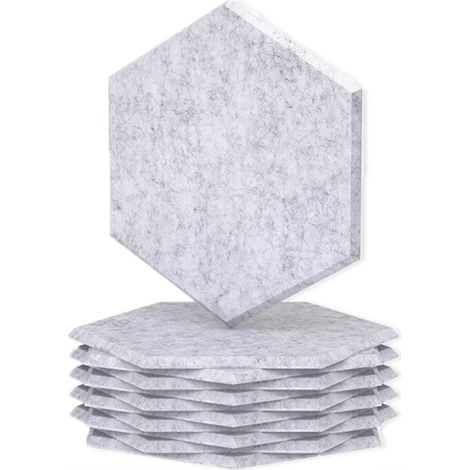 Set of 12 panels insonorisants hexagonal self-adhesive 1700 g/m² high density Rating NRC 0,9 for reduction noise Installation easy (1/5)