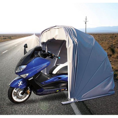Motobox a Chiocciola Copertura Box in PVC 280x130xh140 cm per Moto Scooter Grigio (1/5)