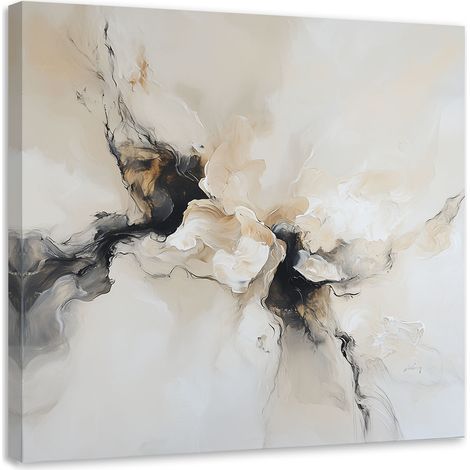 Wandbild Abstrakte beige-schwarze Imitation Farbe 30x30 cm (1/5)