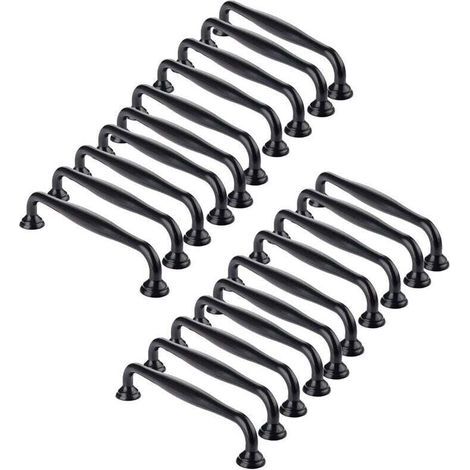 20 maniglie per porte 128mm interasse nero barra cucina armadio cassetto camera da letto (1/4)