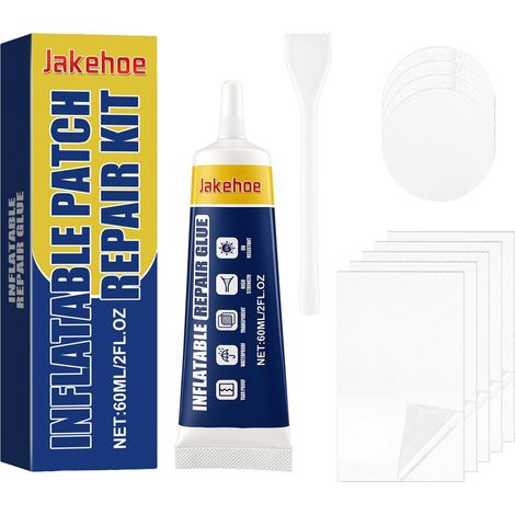 Kit de Réparation Piscine Imperméable et Transparent, pour Matelas Pneumatique et Jacuzzi, Patchs Autocollants Rapides et Résistants sous l'eau pour Structures Gonflables en PVC, ABS(60ML) (1/5)